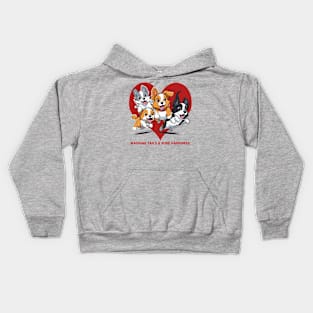 wagging tails and pure happiness Dog Kids Hoodie